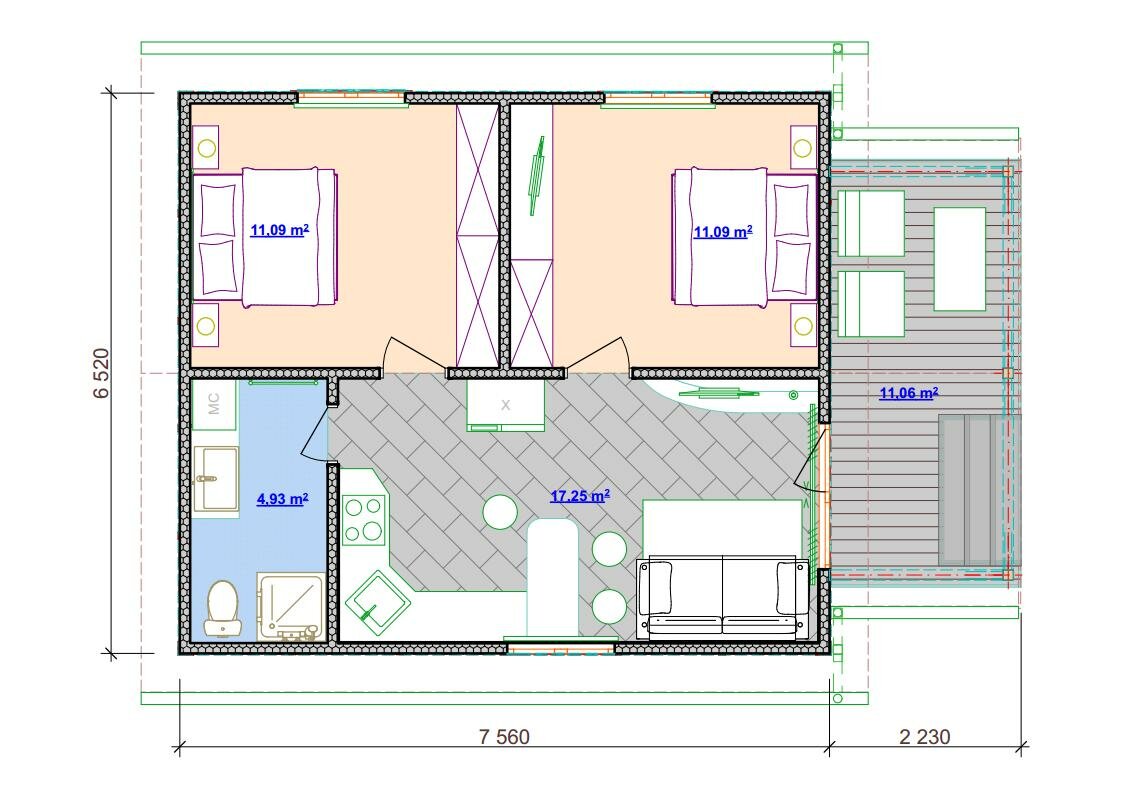 проект дома « Дачный домик Дачник 44 (типовой проект) »